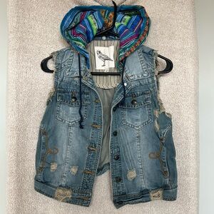 Distressed Jean Vest